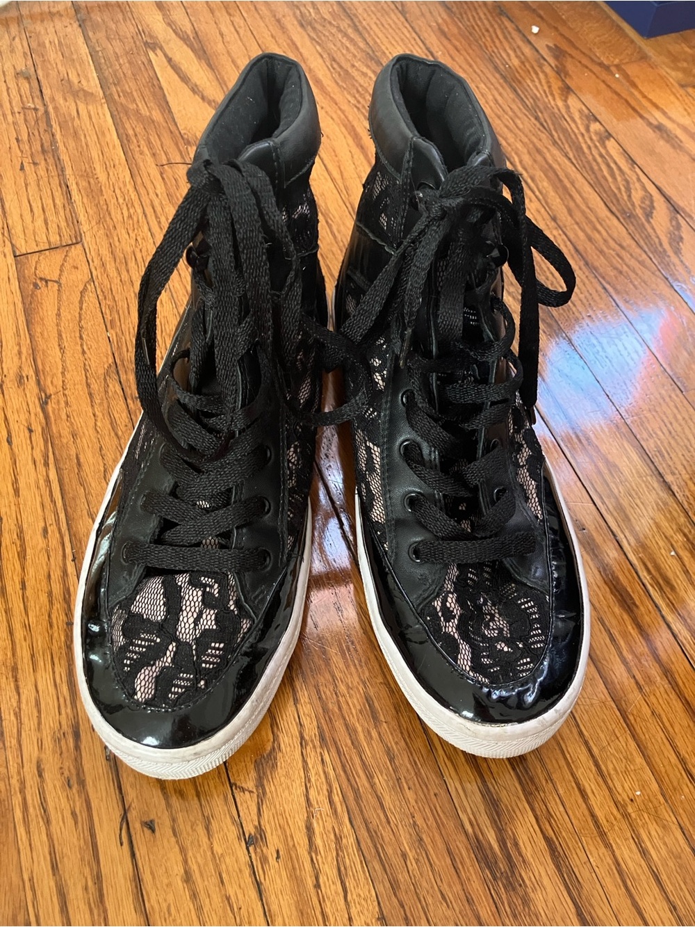 Rebecca Minkoff Black Lace High-Top Shoes (Size 8.5)